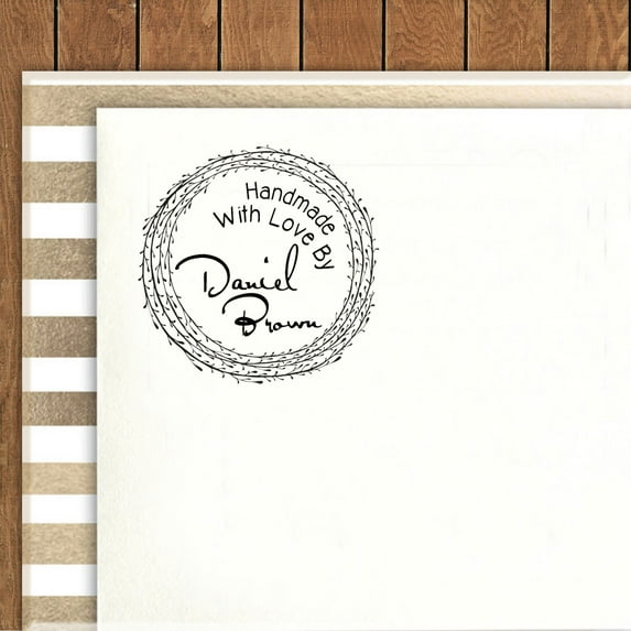 Printtoo Round Custom Rubber Stamp Self Inking Handmade By Personalized Stamper Envelope Seal