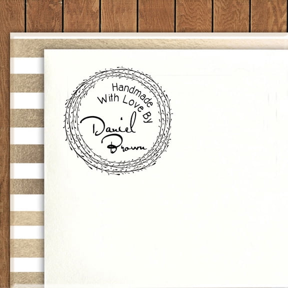 Printtoo Round Custom Rubber Stamp Self Inking Handmade By Personalized Stamper Envelope Seal