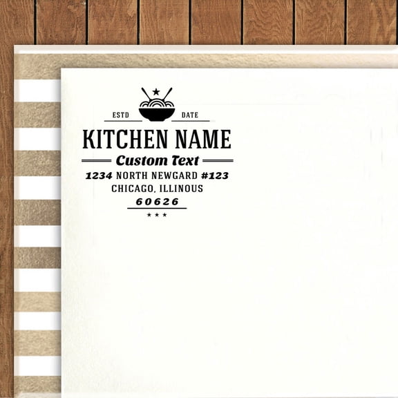 Printtoo Round Custom Text Business Address Rubber Stamp Self Inking Food Shop Personalized Stamper Idea