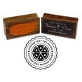 thumbnail image 1 of Printtoo Round Custom Text Cooking Business Address Rubber Stamp Wood Mounted Pizza Icon Personalized Stamper, 1 of 4