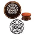 thumbnail image 1 of Printtoo Round Floral Mandala Pattern Wooden Rubber Stamp Card Making Stamps-5 Inch, 1 of 1
