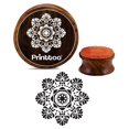 thumbnail image 1 of Printtoo Round Floral Mandala Pattern Wooden Rubber Stamp Craft Textile Stamps Scrap-booking-3 Inch, 1 of 2