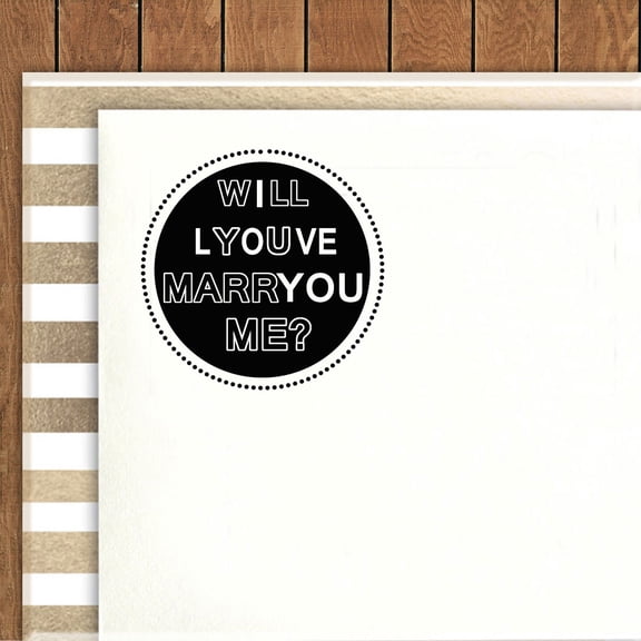 Printtoo Round Will You Marry Me And I Love You Self Inking Rubber Stamp Marriage Proposal Gift Idea