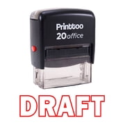 Printtoo Rubber Stamp Office Stationary DRAFT Self Inking Custom Stamp-Red