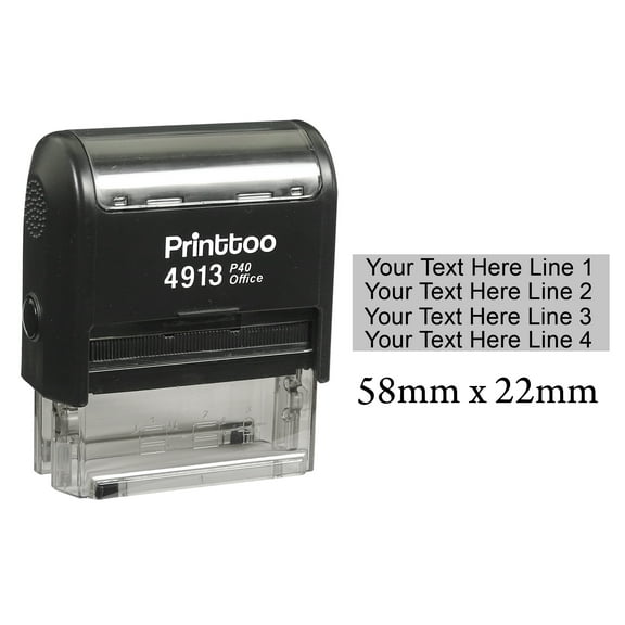 Printtoo 58 mm x 22 mm Self Inking Rubber Stamp Set
