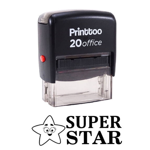 Printtoo SUPER STAR Self Inking Rubber Stamp Office Stationary Custom Stamp-Black
