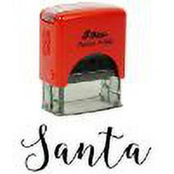 Printtoo Santa'S Self Inking Rubber Stamp Pre,Inked Office Stamp, Home Office Business Stationery, 38 x 14 mm, Black