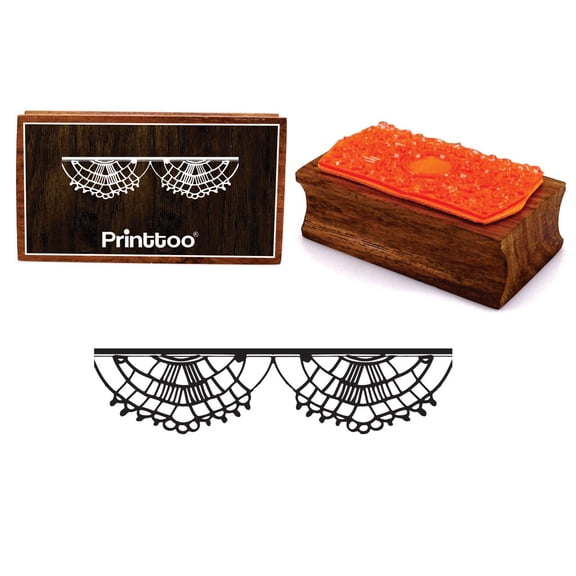 Printtoo Scrap-Booking Block Ornate Lace Border Design Rectangular Wooden Rubber Stamp