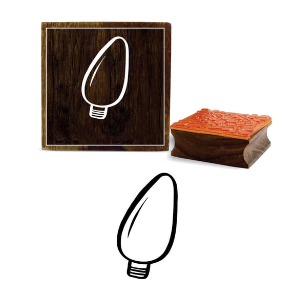 Printtoo Scrap-Booking Christmas Ornament Design Square Block Wooden Rubber Stamp-5 x 5 Inches