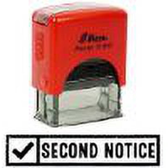 Printtoo Second Notice Self Inking Rubber Stamp Pre,Inked Office Stamp, Home Office Business Stationery, 38 x 14 mm, Black