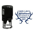 thumbnail image 1 of Printtoo Self Inking Custom Round Address Return Rubber Stamp Elk Antlers Personalized Stamper-Blue, 1 of 1