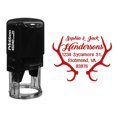 thumbnail image 1 of Printtoo Self Inking Custom Round Address Return Rubber Stamp Elk Antlers Personalized Stamper-Red, 1 of 1