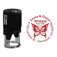 thumbnail image 1 of Printtoo Self Inking Custom Round Butterfly Design Address Return Rubber Stamp Personalized Stamper-Red, 1 of 4