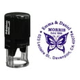thumbnail image 1 of Printtoo Self Inking Custom Round Butterfly Design Address Return Rubber Stamp Personalized Stamper-Violet, 1 of 4