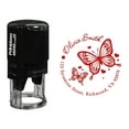 thumbnail image 1 of Printtoo Self Inking Custom Round Butterfly & Heart Design Address Rubber Stamp Personalized Stamper-Red, 1 of 4