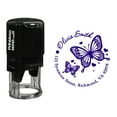 thumbnail image 1 of Printtoo Self Inking Custom Round Butterfly & Heart Design Address Rubber Stamp Personalized Stamper-Violet, 1 of 4