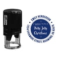 thumbnail image 1 of Printtoo Self Inking Custom Round Christmas Wishes Return Address Rubber Stamp Personalized Stamper-Blue, 1 of 4
