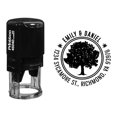 thumbnail image 1 of Printtoo Self Inking Custom Round Family Address Return Rubber Stamp Tree Design Personalized Stamper-Black, 1 of 1