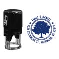thumbnail image 1 of Printtoo Self Inking Custom Round Family Address Return Rubber Stamp Tree Design Personalized Stamper-Blue, 1 of 1
