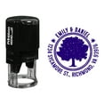 thumbnail image 1 of Printtoo Self Inking Custom Round Family Address Return Rubber Stamp Tree Design Personalized Stamper-Violet, 1 of 1