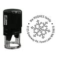 thumbnail image 1 of Printtoo Self Inking Custom Round Family Return Address Rubber Stamp Snowflake Personalized Stamper-Black, 1 of 4