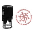 thumbnail image 1 of Printtoo Self Inking Custom Round Family Return Address Rubber Stamp Snowflake Personalized Stamper-Red, 1 of 4