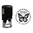 thumbnail image 1 of Printtoo Self Inking Custom Round Return Address Rubber Stamp Butterfly Monogram Personalized Stamper-Black, 1 of 1