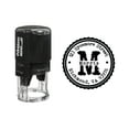thumbnail image 1 of Printtoo Self Inking Custom Round Return Address Rubber Stamp Initial Monogram Personalized Stamper-Black, 1 of 1