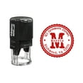 thumbnail image 1 of Printtoo Self Inking Custom Round Return Address Rubber Stamp Initial Monogram Personalized Stamper-Red, 1 of 1