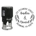 thumbnail image 1 of Printtoo Self Inking Custom Round Rubber Stamp Wedding Invitation Personalized Leaf Address Stamper, 1 of 4