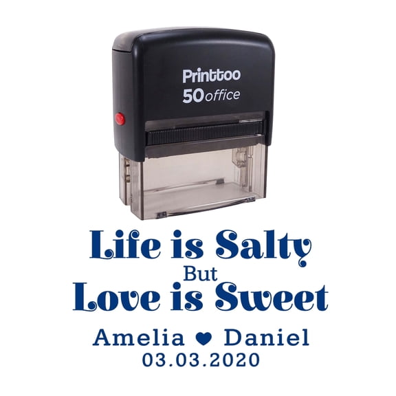 Printtoo Self Inking Dater Stamp With Faxed By Text Date And Sign Space Office Rubber Stamp-Blue