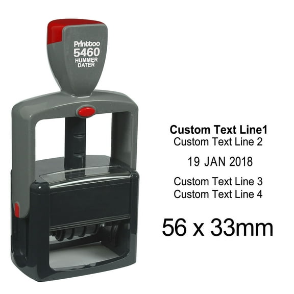 Printtoo Self Inking Heavy Duty Dater Stamp With Custom Text Office Stationery Date Rubber Stamp-Black