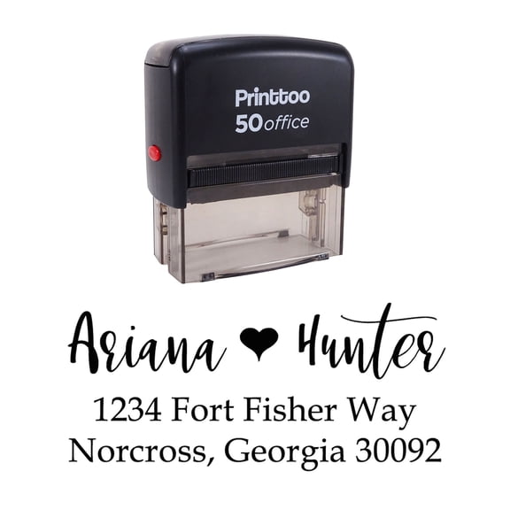 Printtoo Self Inking Love Monogram Return Address Wedding Invitation Rubber Stamp Gift
