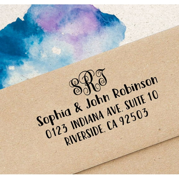 Printtoo Self Inking Monogram Address Stamp Custom Wedding Invitation Rubber Stamp Gifts
