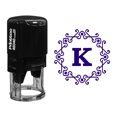 thumbnail image 1 of Printtoo Self Inking Office Stationary Octagon Celtic Swirl Frame Alphabet K Monogram R-40 Rubber Stamp-Violet, 1 of 3