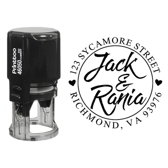 Printtoo Self Inking Round Custom Save The Date Rubber Stamp Personalized Return Address Stamper Gift Idea