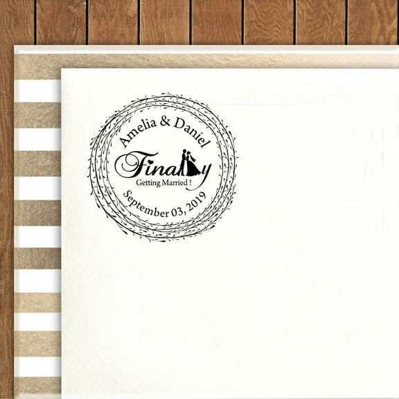 Printtoo Self Inking Round Custom Save The Date Rubber Stamp Personalized Wedding Invitation Gift Idea