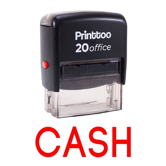 Printtoo Self Inking Rubber Stamp Office Stationary CASH Custom Stamp-Red