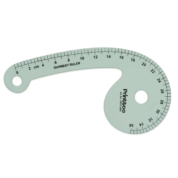 Printtoo Sewing French Curve Ruler for Garment Drafting Pattern Making and Tailoring, Transparent 2 mm Curve Template with Metric Scale for Neckline Armhole Hip Hem Blending Fashion Design