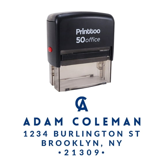 Printtoo Shop Name Personalized Self Inking Business Custom Text Rubber Stamp Gift Idea-Blue