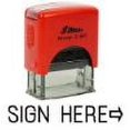 thumbnail image 1 of Printtoo Sign Here Self Inking Rubber Stamp Pre,Inked Office Stamp, Home Office Business Stationery, 38 x 14 mm, Black, 1 of 5