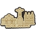 thumbnail image 1 of Printtoo Souvenir Decirative Rio De Janeiro Brazil Engraved Wooden Custom Fridge Magnet, 1 of 1
