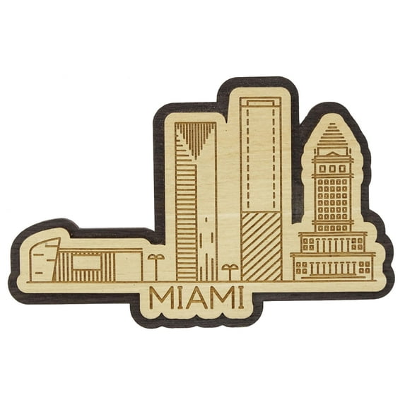 Printtoo Souvenir Wooden Miami Florida City Engraved Fridge Magnet Gift Collectibles