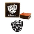 thumbnail image 1 of Printtoo Square Aztec Design Brown Wooden Rubber Stamp Diary Cards Scrap-booking-3 x 3 Inches, 1 of 2