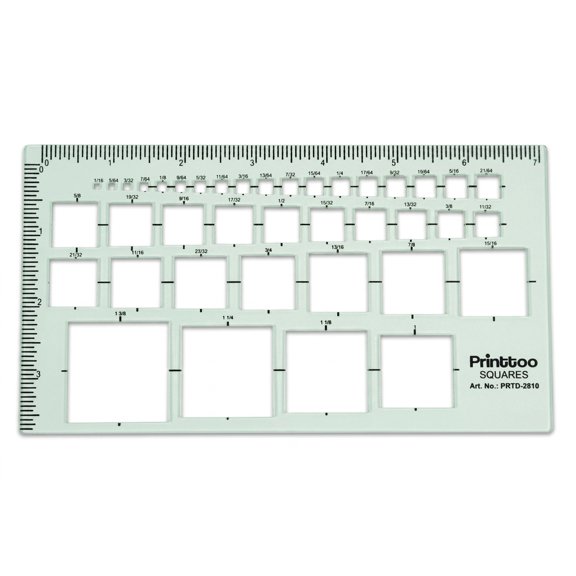 Printtoo Square Geometry Template Drafting Stencil Ruler Technical Tool Set