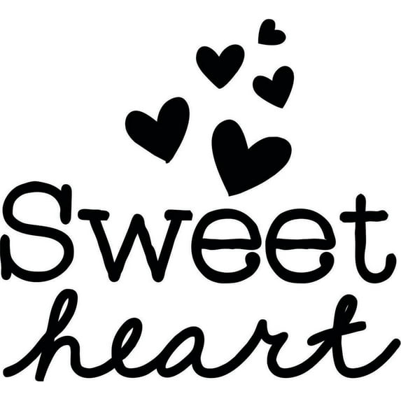 Printtoo Sweet Heart Word Design Wooden Rubber Stamp Diary Card Print Block-4 x 4 Inches