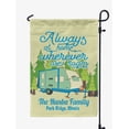 thumbnail image 1 of Printtoo Tan Always At Home Wherever We Roam Big Travel Trailer 12.5x18 Inches Double SidedFlagsDouble Sided CampFlagCampsiteFlagPersonalized Camping Flags, 1 of 4