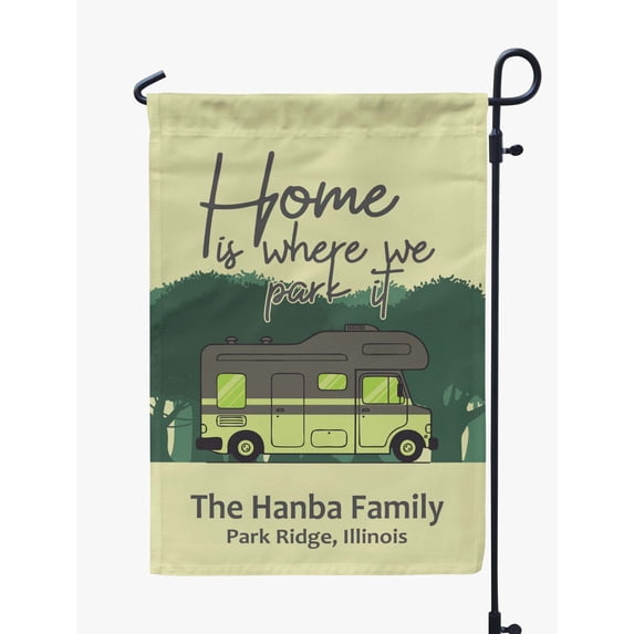 Printtoo Tan Home Is Where We Park It Class C Motorhome 12.5x18 Inches Double SidedFlagsDouble Sided CampFlagCampsiteFlagPersonalized Camping Flags