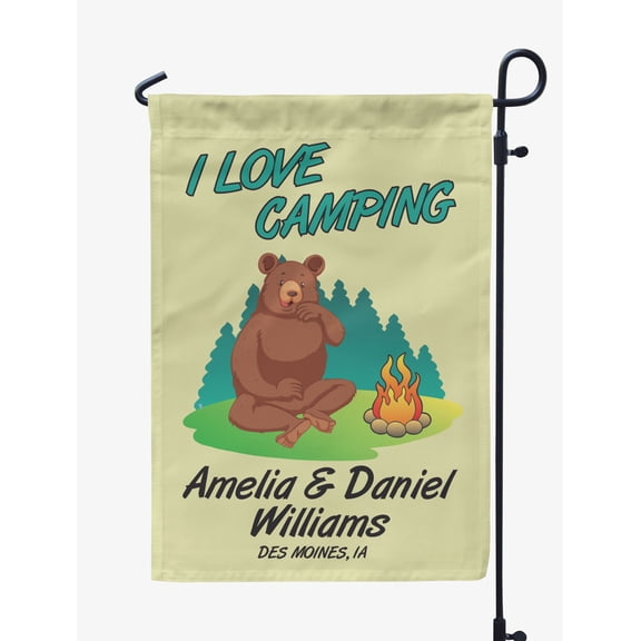 Printtoo Tan I Love Camping Garden Summer Camping Flags For Campers Personalized Double SidedFlag Outdoor Decor Sign CampsiteFlag
