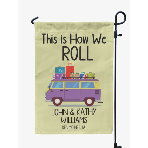 Printtoo Tan This Is How We Roll Caravans Personalized Camping Flags For Campers Double Sided CampsiteFlagOutdoor GardenFlags